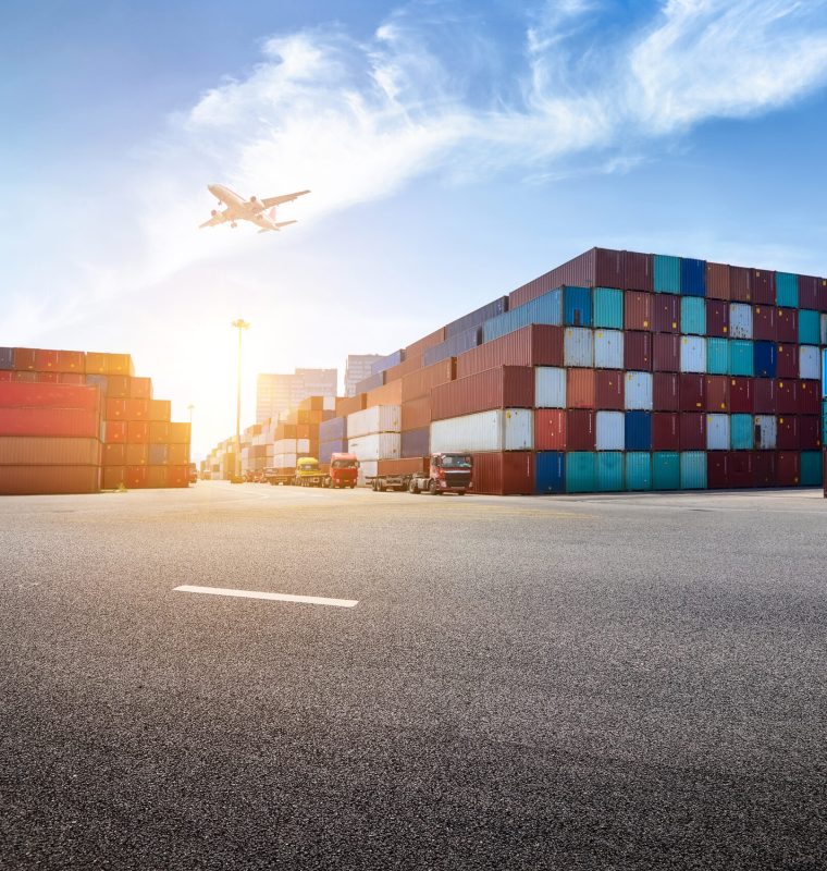 Industrial port and container yard Industrial port and container yard
